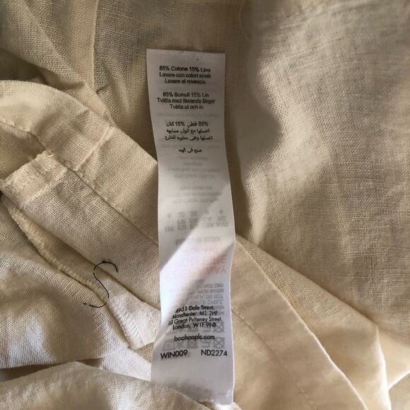 Pretty Little Thing NWT Linen Look Oversized Floaty Off White Pleated Shorts 0 - Picture 13 of 16